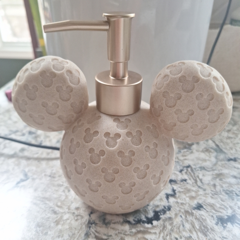 Disney Mickey mouse icon soap or lotion dispenser Matte sand tan new